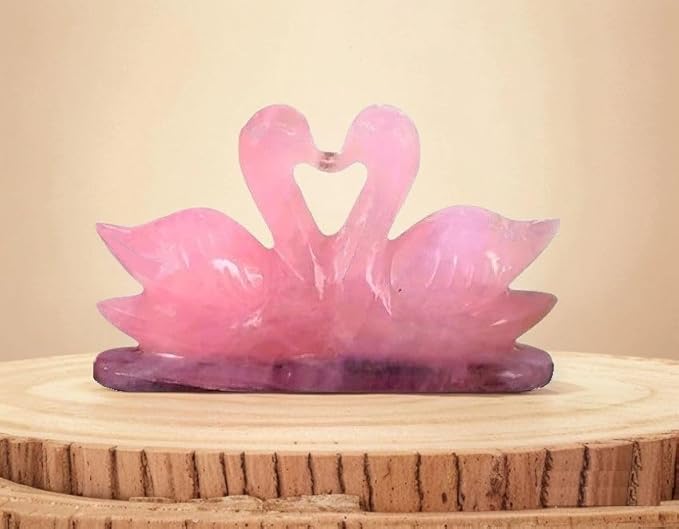 Rose Quartz Love Birds