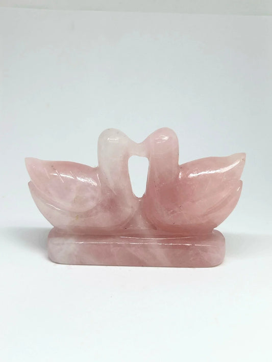 Rose Quartz Love Birds