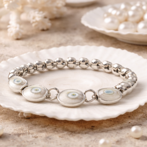 Gomti Chakra Silver Bracelet