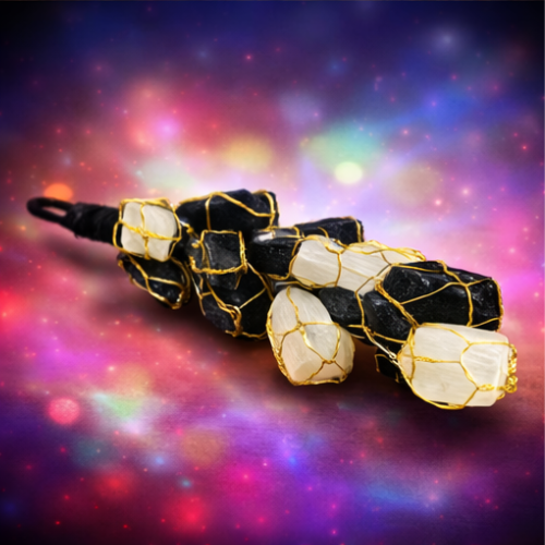 Tourmaline & Selenite Hanging Stick