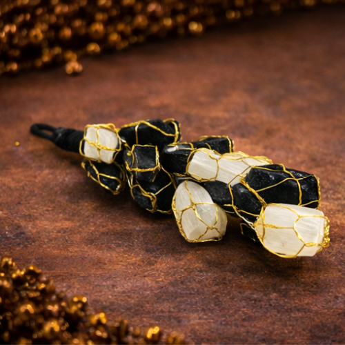 Tourmaline & Selenite Hanging Stick